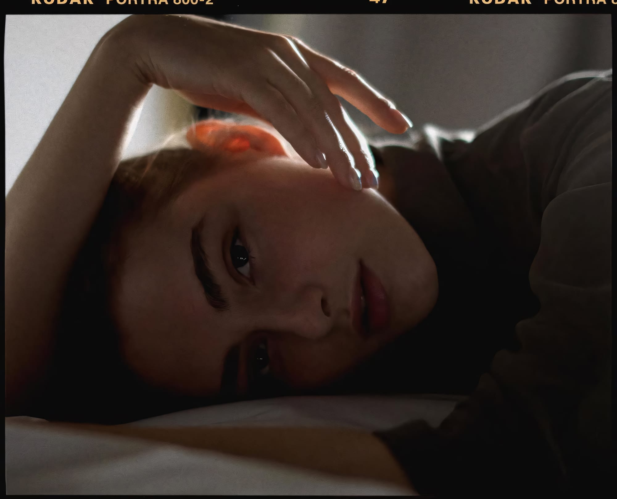 Natural light portrait of Sofia Maraeva on film.