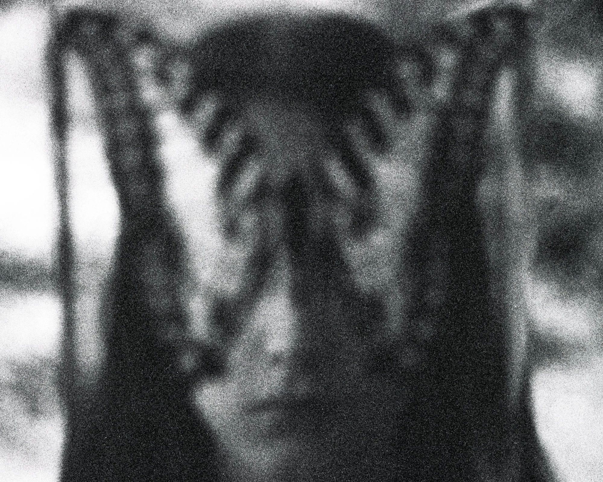 Woman's face partially obscured by a butterfly.